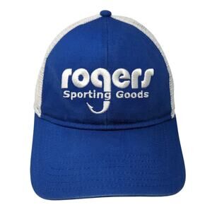 Rogers Sporting Goods Snapback Trucker Hat Blue One Size Embroidered Mesh Back